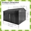 10 ft. W x 8 ft. D Metal Tool Shed - Image 3