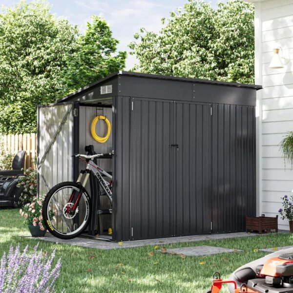 4' X 8' Shed Outdoor Storage Shed With Triple Lockable Door - Image 6