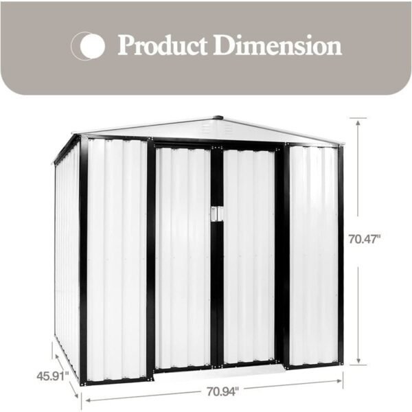 D Galvanized Steel Storage Shed 6 ft. W x 4 ft - Image 10