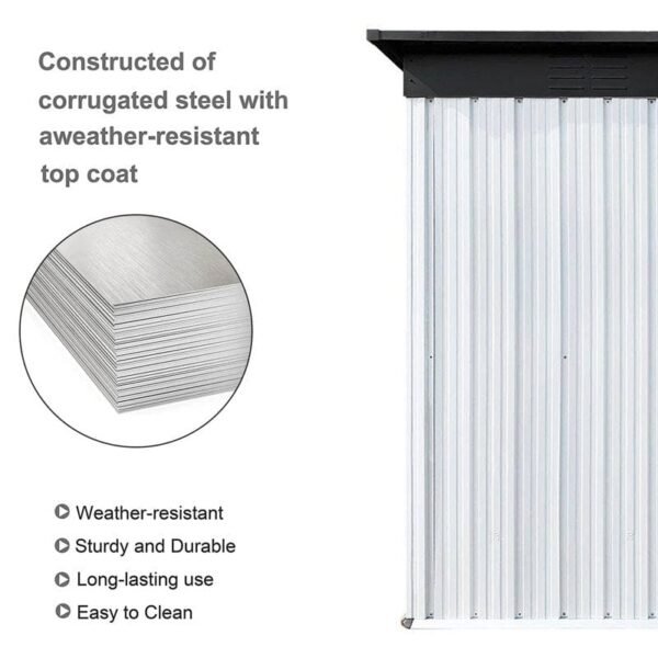 8 ft. W x 6 ft. D Stainless Steel Horizontal Storage Shed - Image 3