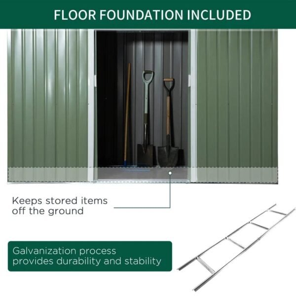 9 ft. W x 4 ft. D Metal Lean-To Storage Shed - Image 5