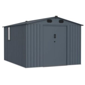 9 ft. W x 8 ft. D Metal Lean-To Storage Shed