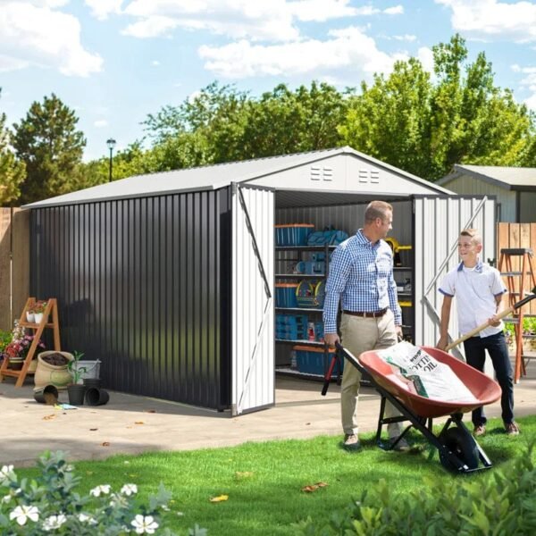 Lockable Doors 8 ft. W x 12 ft. D Metal Tool Shed - Image 2